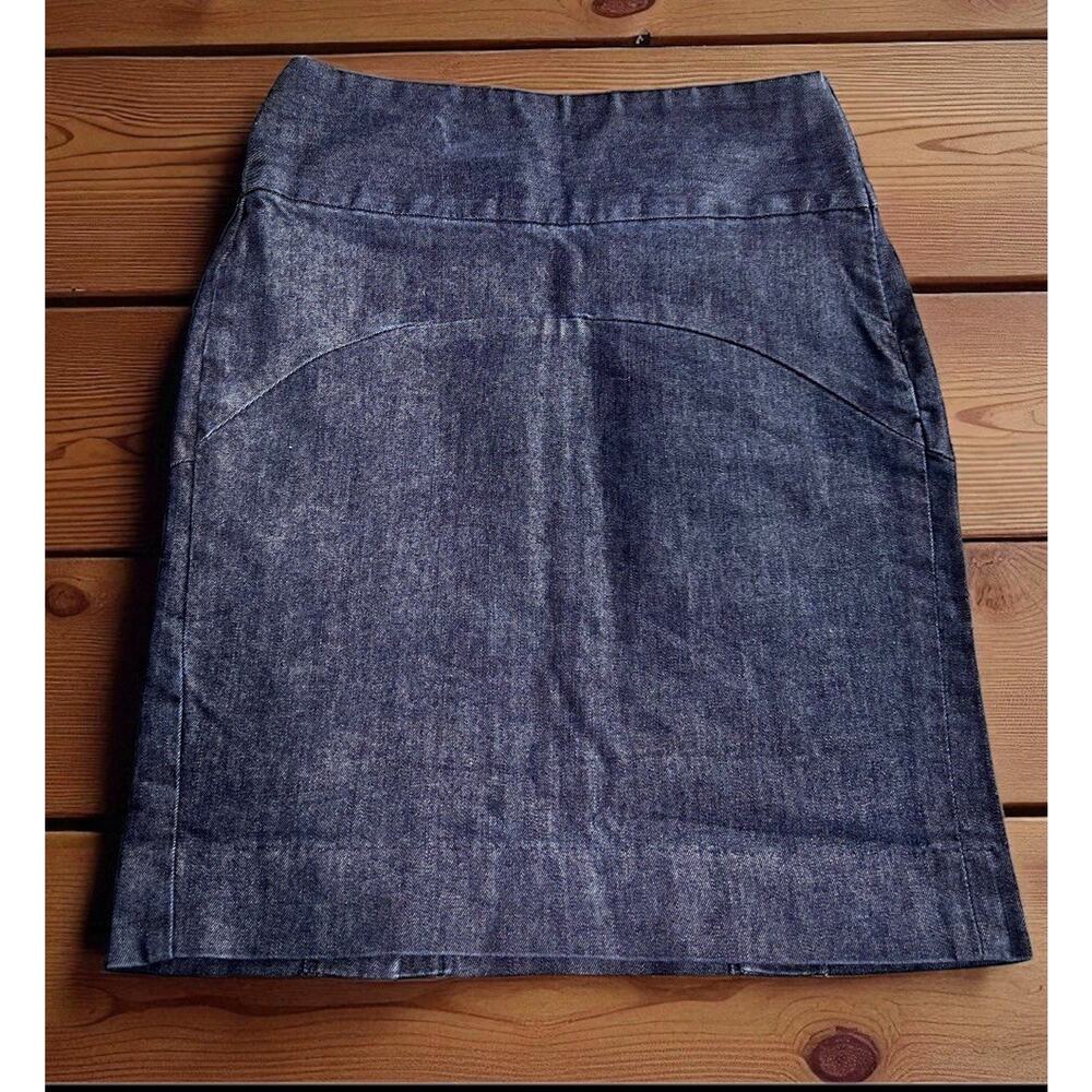 GAP Denim-Look Pencil Skirt in Dark Blue